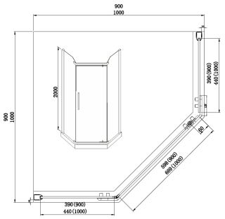 Душевое ограждение AZARIO EDMONTON AZ-NNC3231-1 900 BLACK